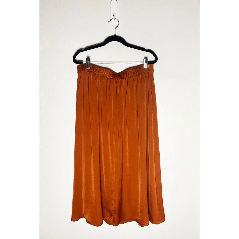 Kobi Halperin Women's‎ A Line Flowy Split Front Slit Skirt Elastic Waist Pockets